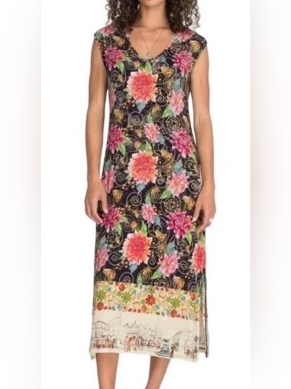 Johnny Was Uptown High Slit Knit Dress Sz. L